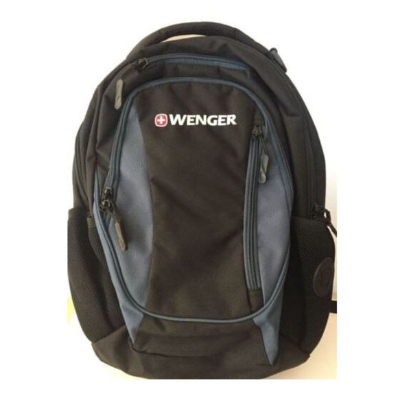 Wenger Black and Blue Three Pocket Backpack NWOT - Picture 1 of 1
